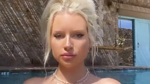 Lottie Moss – naked masturbate in pool